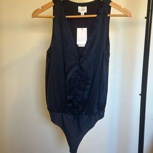 CAMI NYC Satin Bodysuit Blouse